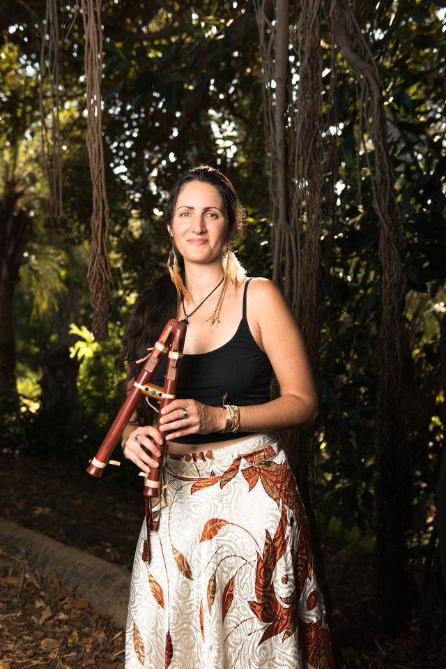 Misty with flute in nature