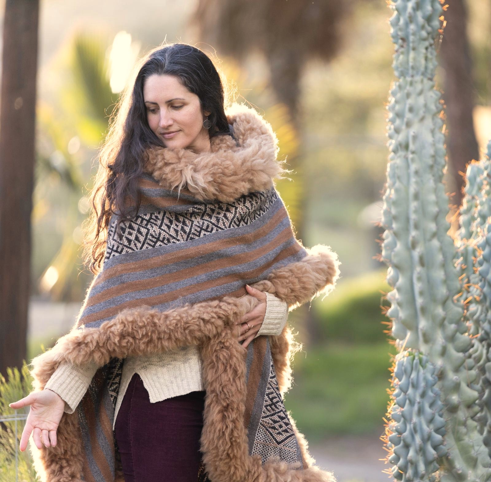 Misty in golden shawl